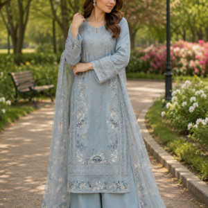 regal embroidered 3 piece festive suit